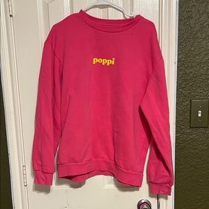 Poppi Women's Fuchsia Crew Neck Sweater Hot Pink Limited Edition